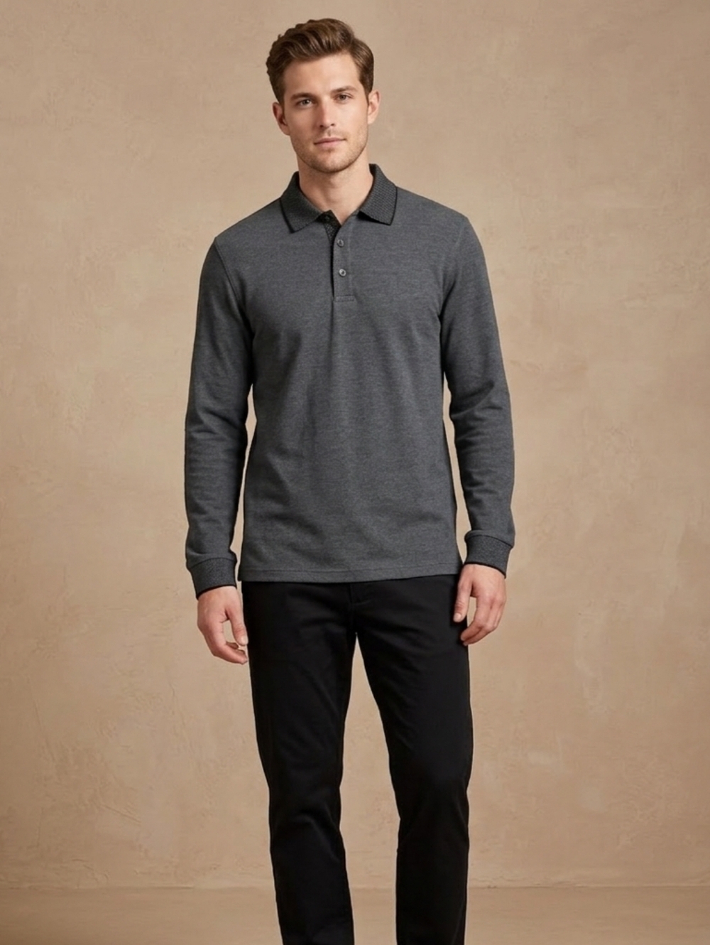 $60 Alfani Mens Classic-Fit Solid Long-Sleeve Shirt